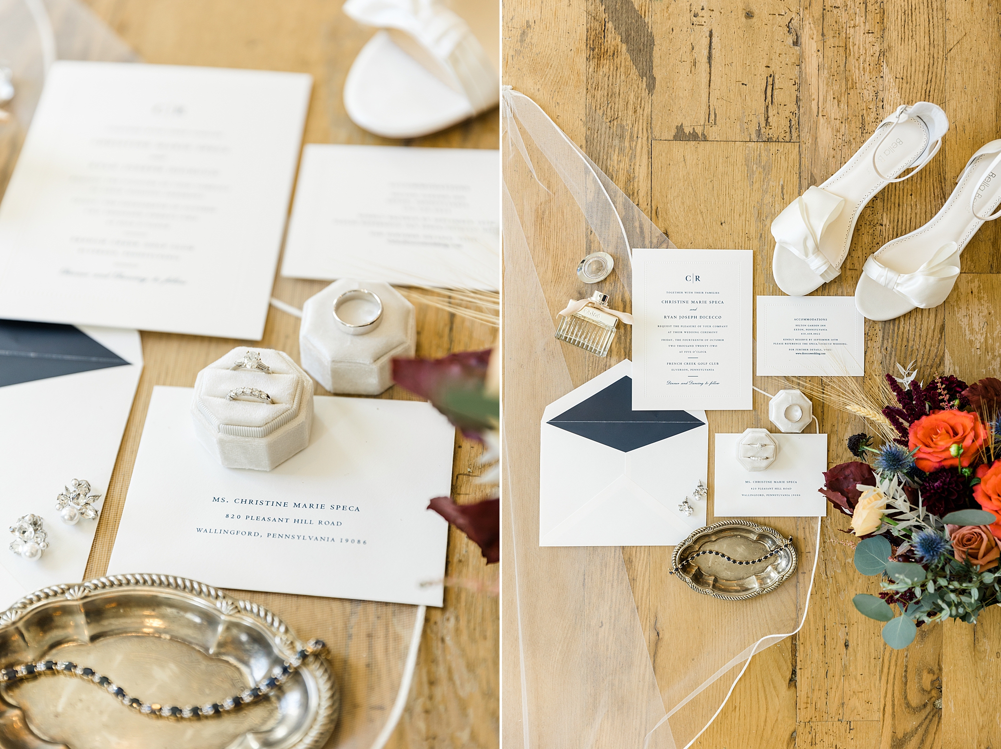 wedding flat lay design and details