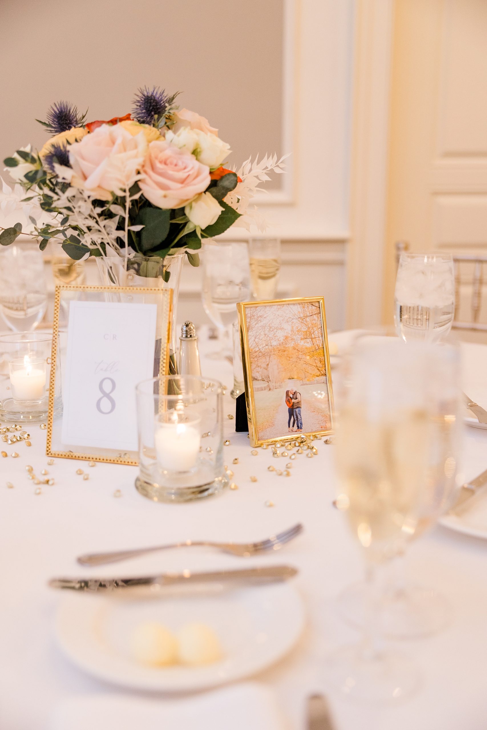 table settings at Romantic French Creek Wedding