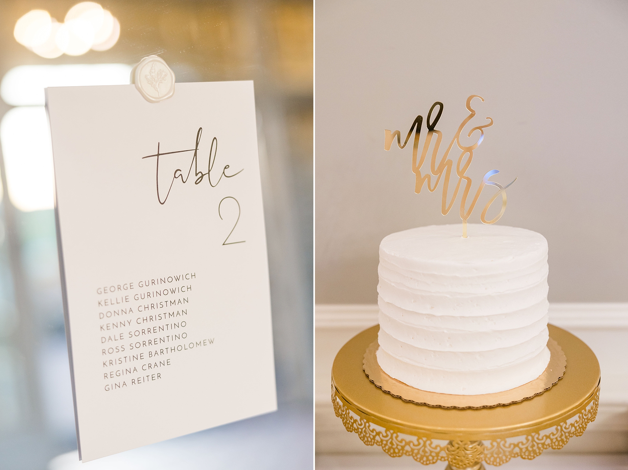 wedding cake and details from Elegant French Creek Wedding