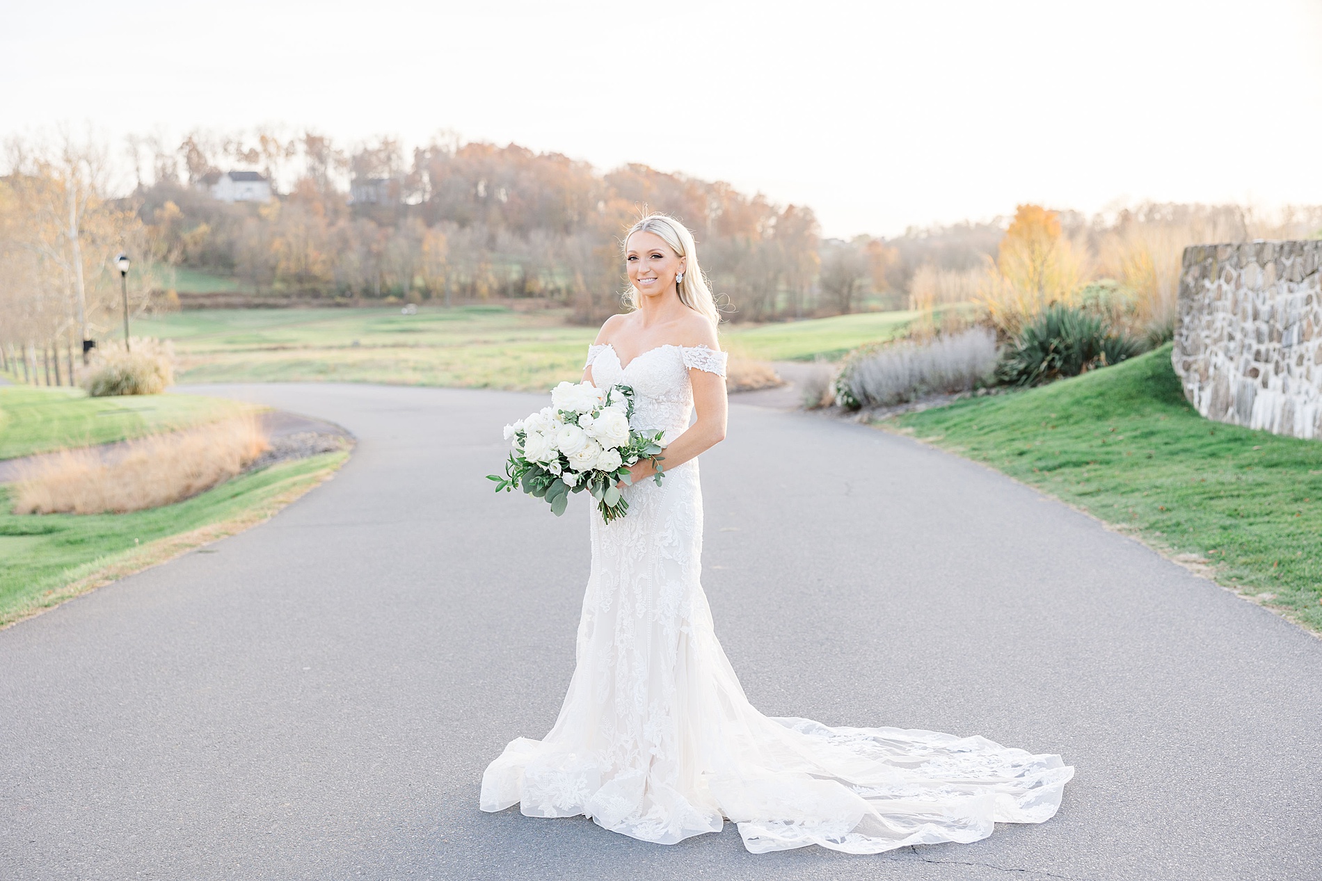 bride portraits at scenic PA wedding venue at French Creek