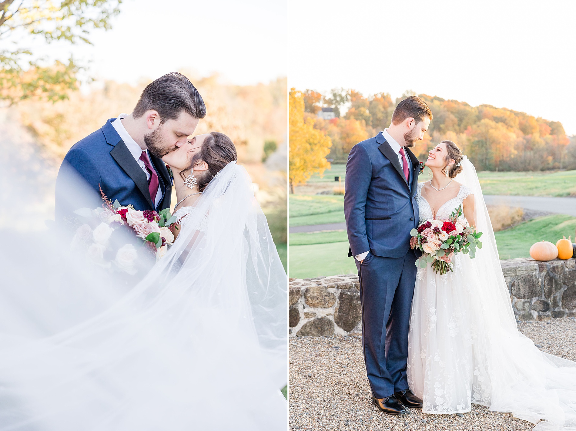 PA wedding photographer Amber Dawn captures Fall Wedding portraits at French Creek Golf Club