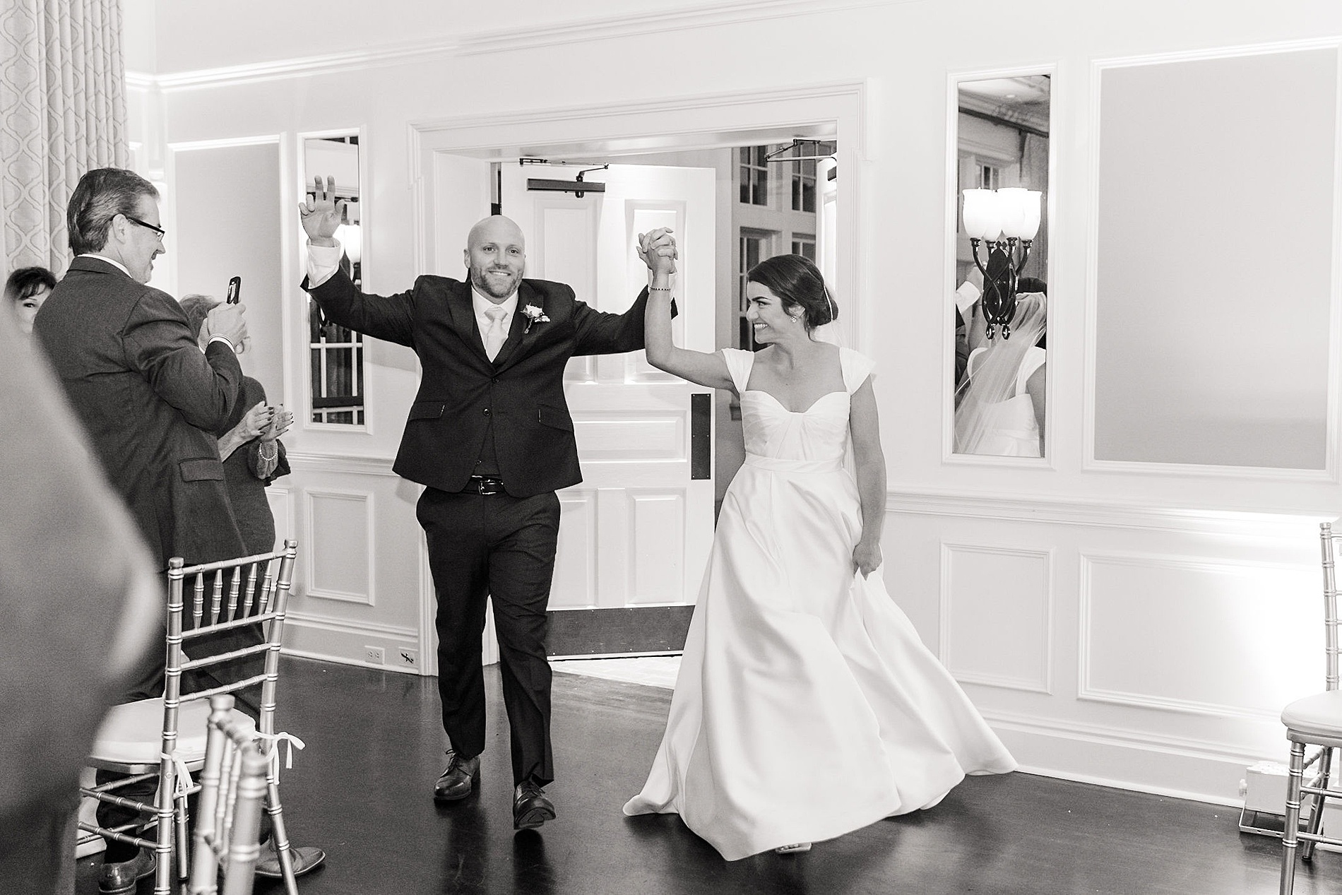 newlyweds enter reception at French Creek in Chester County PA
