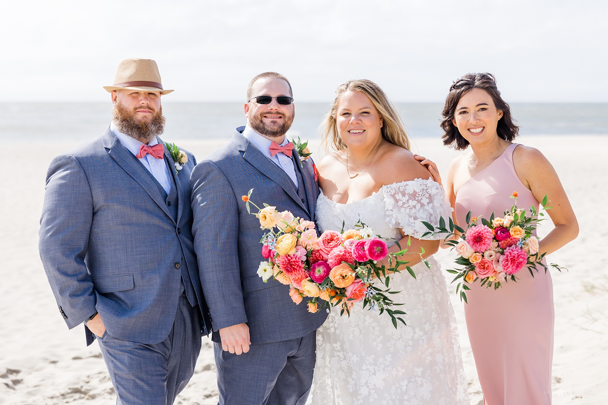 wedding party at the beach