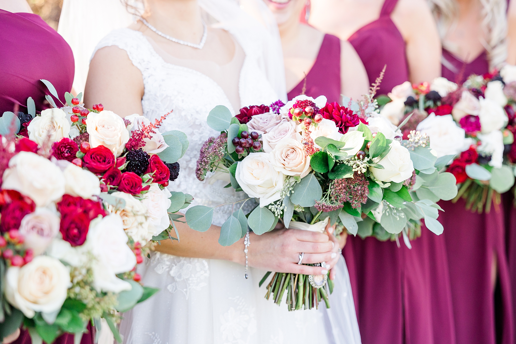 romantic wedding bouquets from Fall Wedding at French Creek