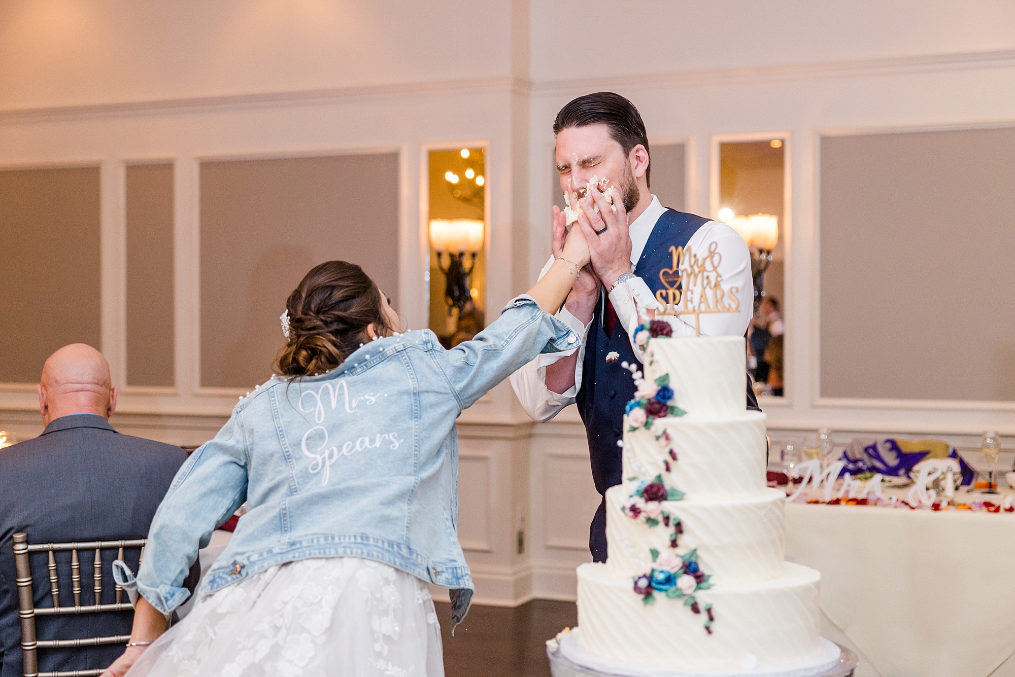 candid wedding moment from Fall Wedding at French Creek Golf Club