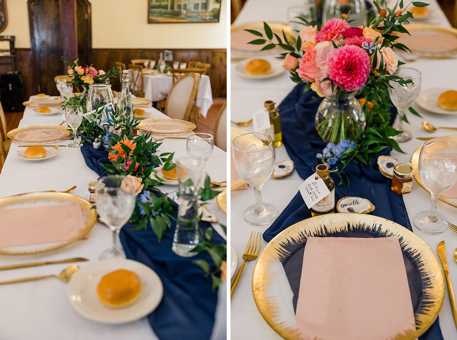 Intimate Cape May Wedding reception details
