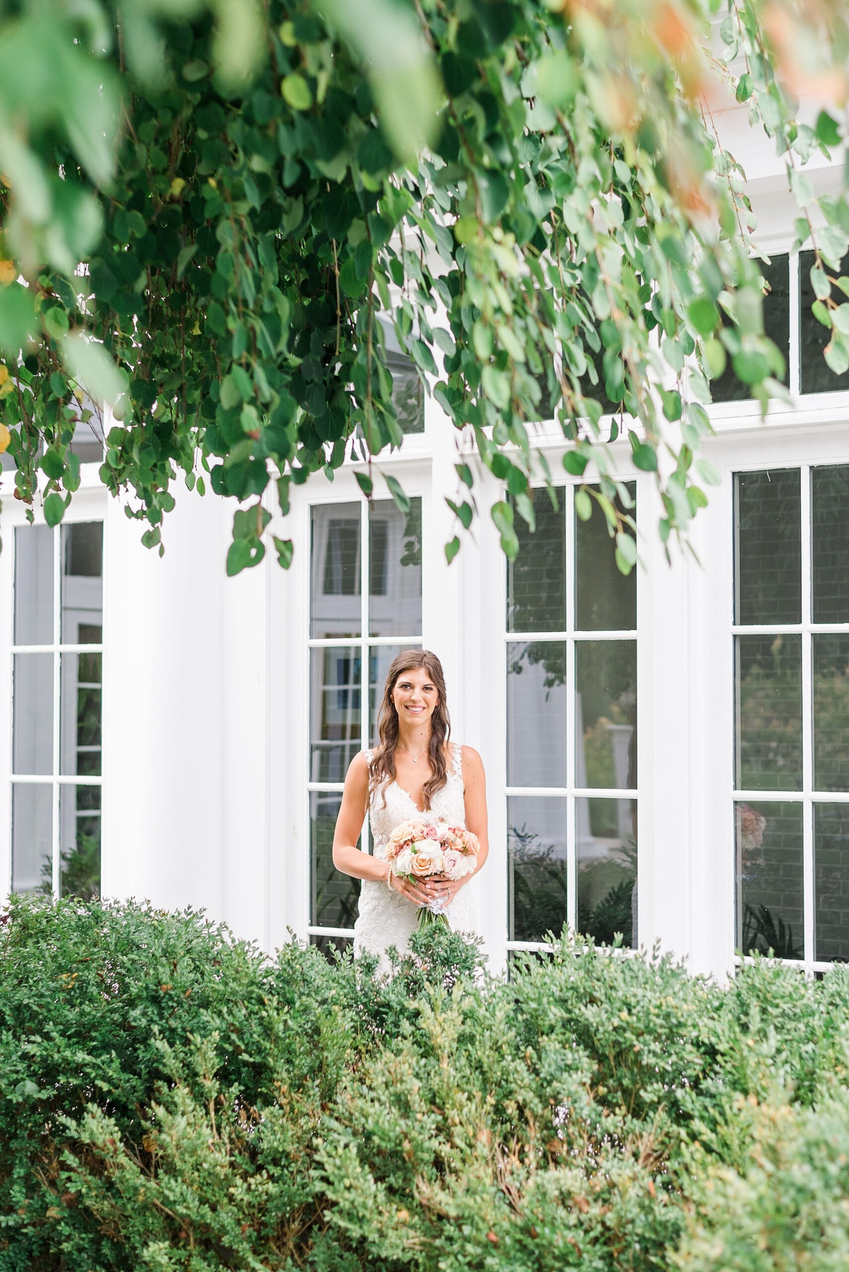 bridal portraits around the grounds of Deerfield Country Club in Newark, DE