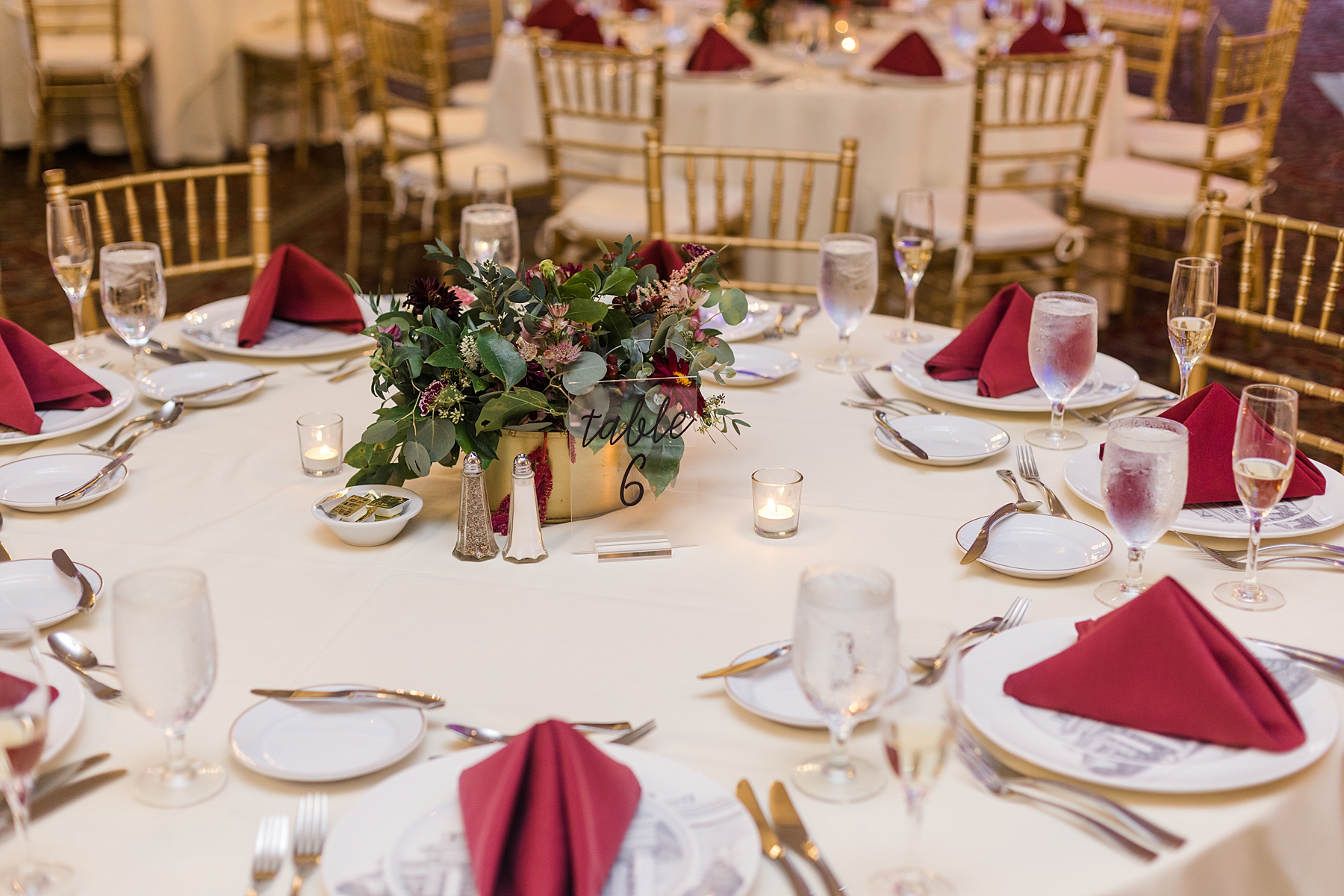 table setting and decor at Deerfield Country Club Wedding in Newark, DE