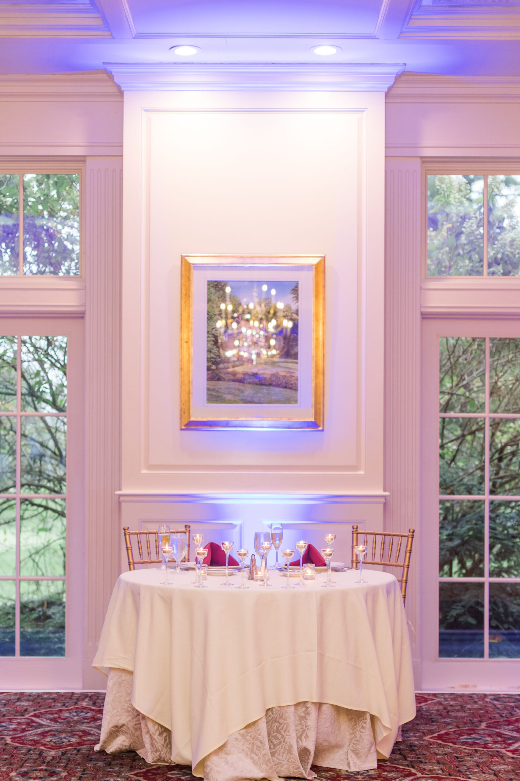 sweetheart table at Deerfield Country Club Wedding reception