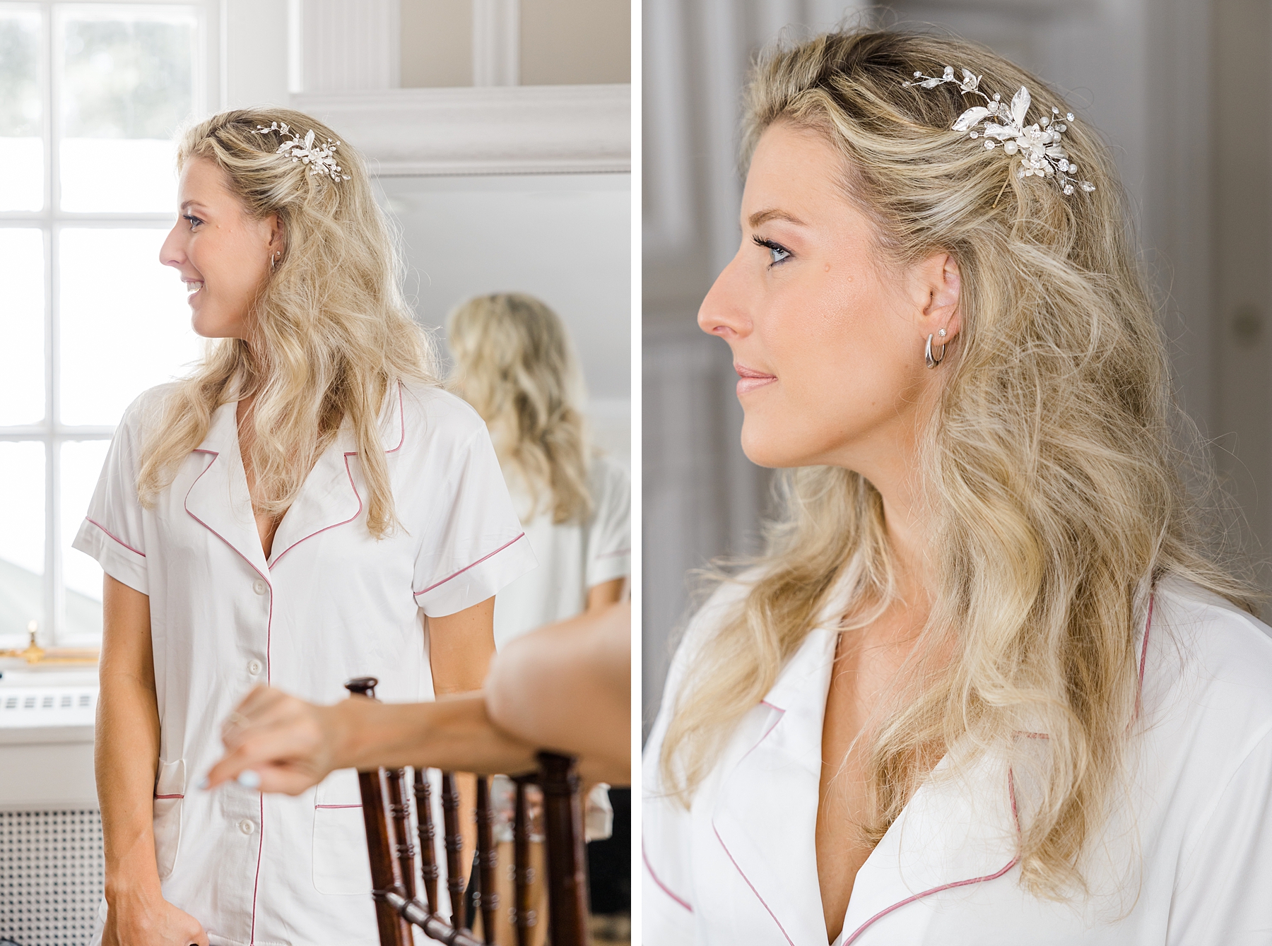 bride's hair and clip
