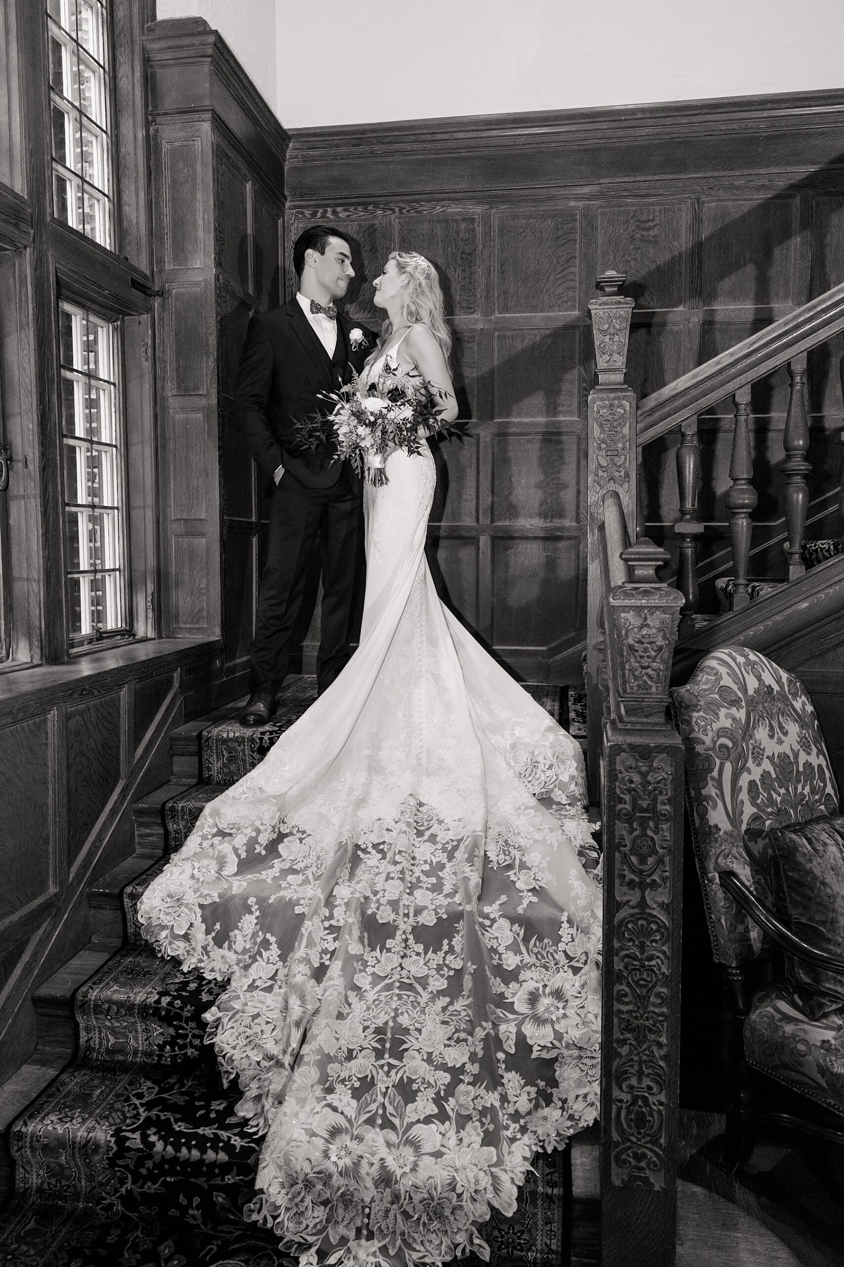 timeless wedding portraits at  Greenville Country Club